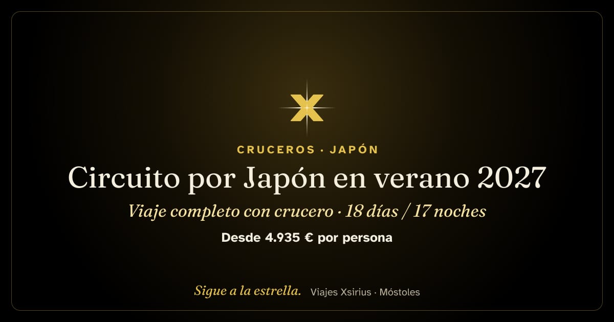 Circuito por Japón en verano 2027: viaje completo con crucero: Japón y Corea del Sur, 18 días / 17 noches
