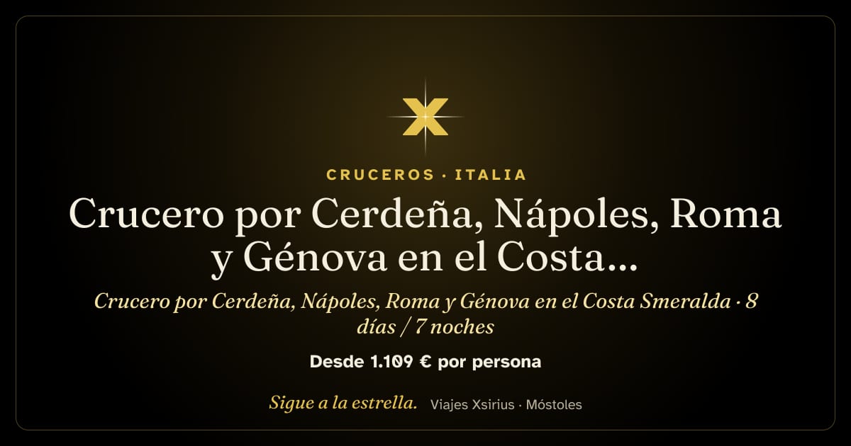 Crucero por Cerdeña, Nápoles, Roma y Génova en el Costa Smeralda: Italia y Francia, 8 días / 7 noches