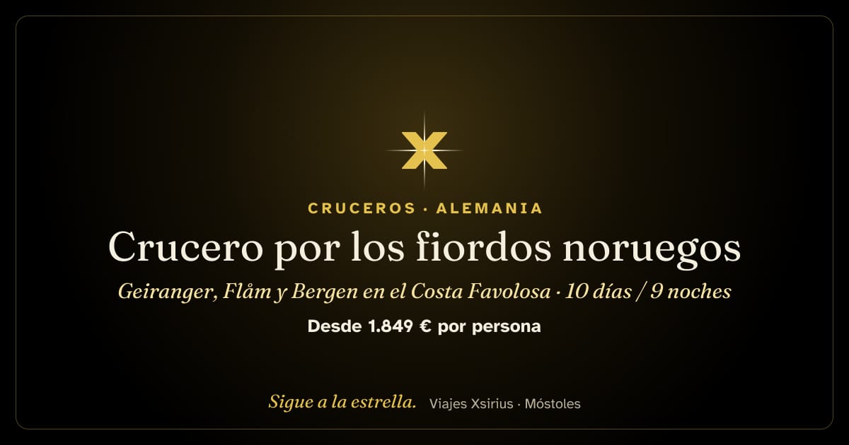 Crucero por los fiordos noruegos: Geiranger, Flåm y Bergen en el Costa Favolosa: Alemania y Noruega, 10 días / 9 noches