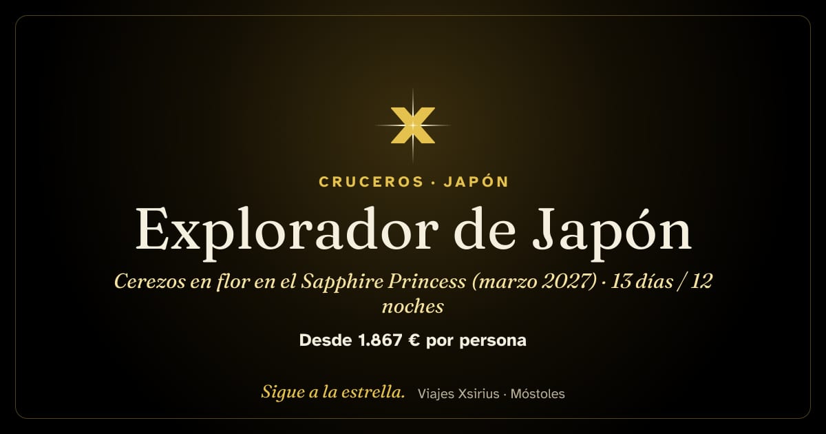 Explorador de Japón: cerezos en flor en el Sapphire Princess (marzo 2027): Japón y Corea del Sur, 13 días / 12 noches
