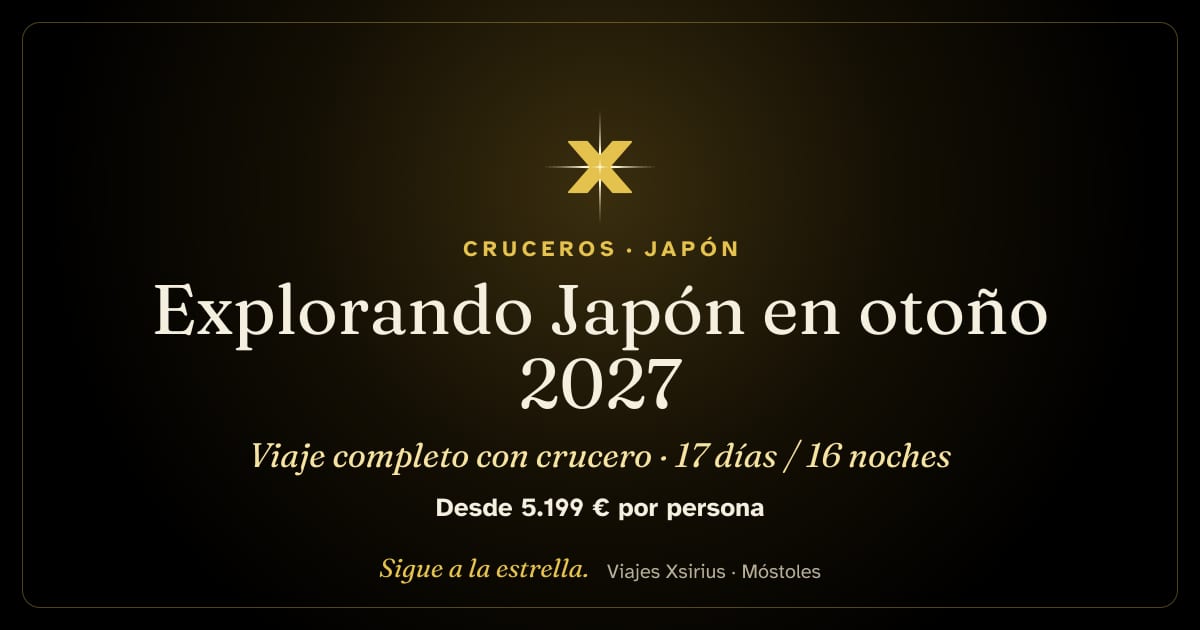 Explorando Japón en otoño 2027: viaje completo con crucero: Japón y Corea del Sur, 17 días / 16 noches