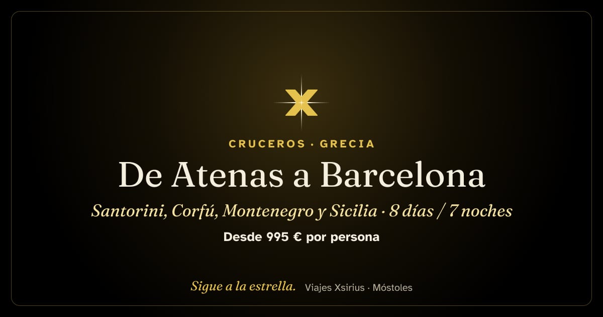 De Atenas a Barcelona: Santorini, Corfú, Montenegro y Sicilia: Grecia, Montenegro, Italia y España, 8 días / 7 noches