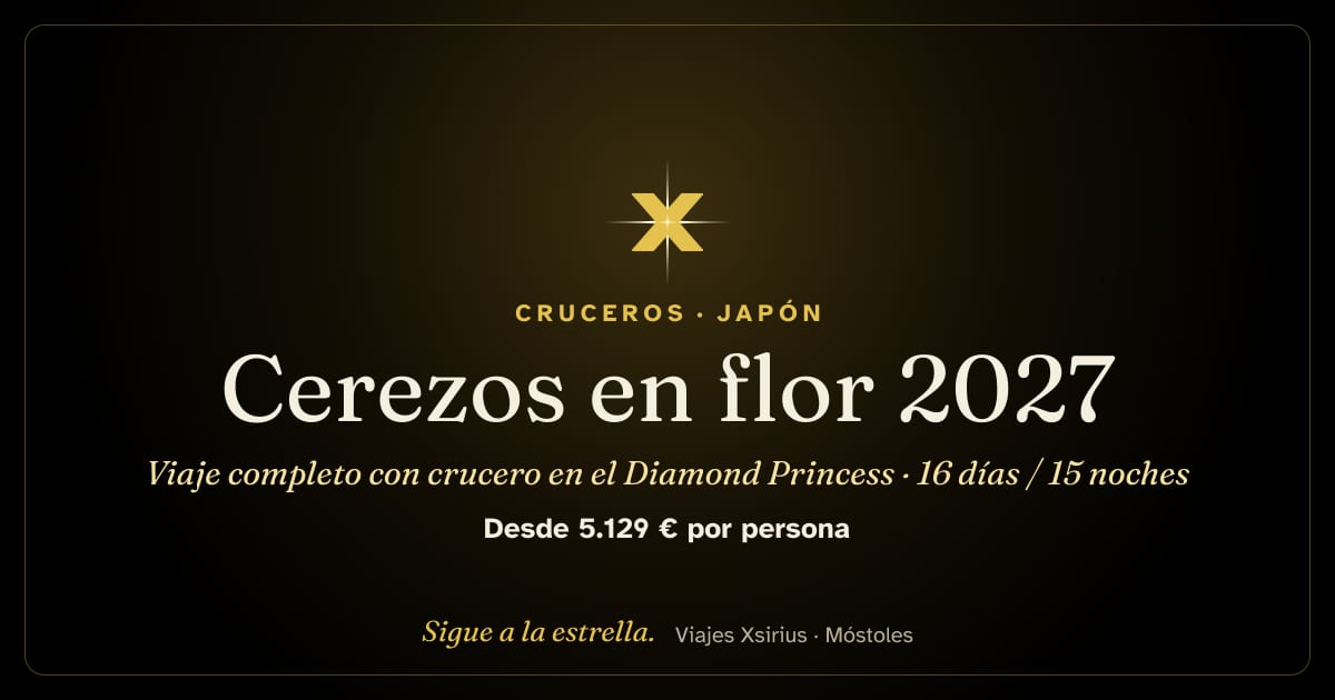 Cerezos en flor 2027: viaje completo con crucero en el Diamond Princess: Japón y Corea del Sur, 16 días / 15 noches