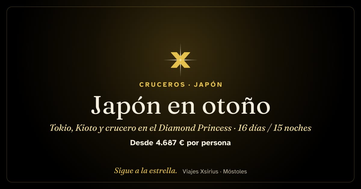 Japón en otoño: Tokio, Kioto y crucero en el Diamond Princess: Japón y Corea del Sur, 16 días / 15 noches