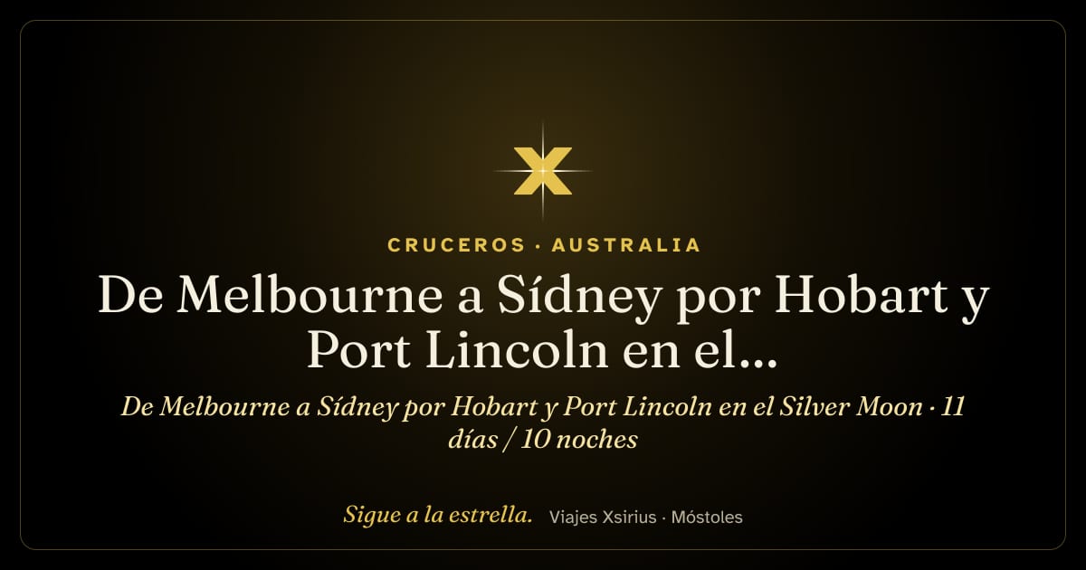 De Melbourne a Sídney por Hobart y Port Lincoln en el Silver Moon: Australia, 11 días / 10 noches