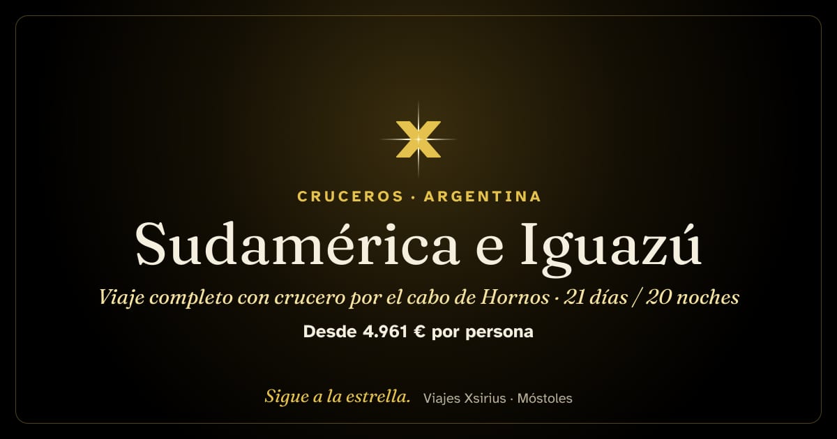 Sudamérica e Iguazú: viaje completo con crucero por el cabo de Hornos: Argentina, Uruguay, Islas Malvinas y Chile, 21 días / 20 noches