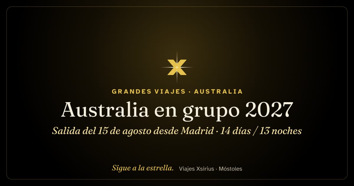 Australia en grupo 2027: salida del 15 de agosto desde Madrid: Australia, 14 días / 13 noches
