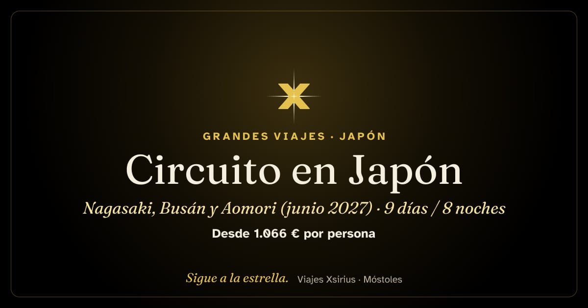 Circuito en Japón: Nagasaki, Busán y Aomori (junio 2027): Japón y Corea del Sur, 9 días / 8 noches