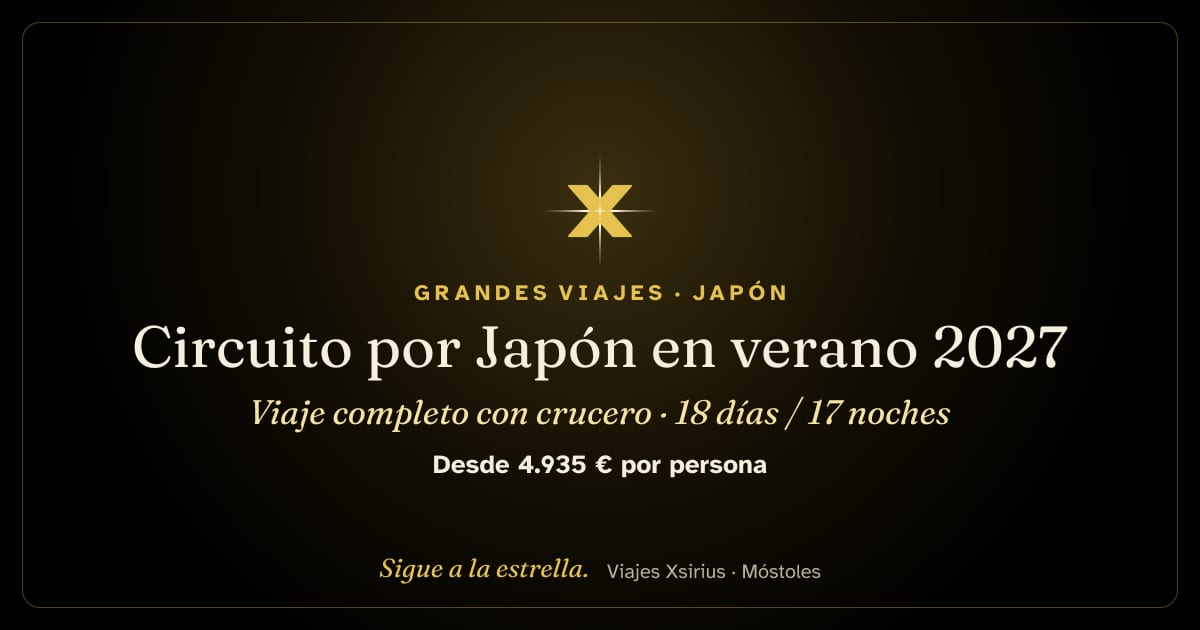 Circuito por Japón en verano 2027: viaje completo con crucero: Japón y Corea del Sur, 18 días / 17 noches