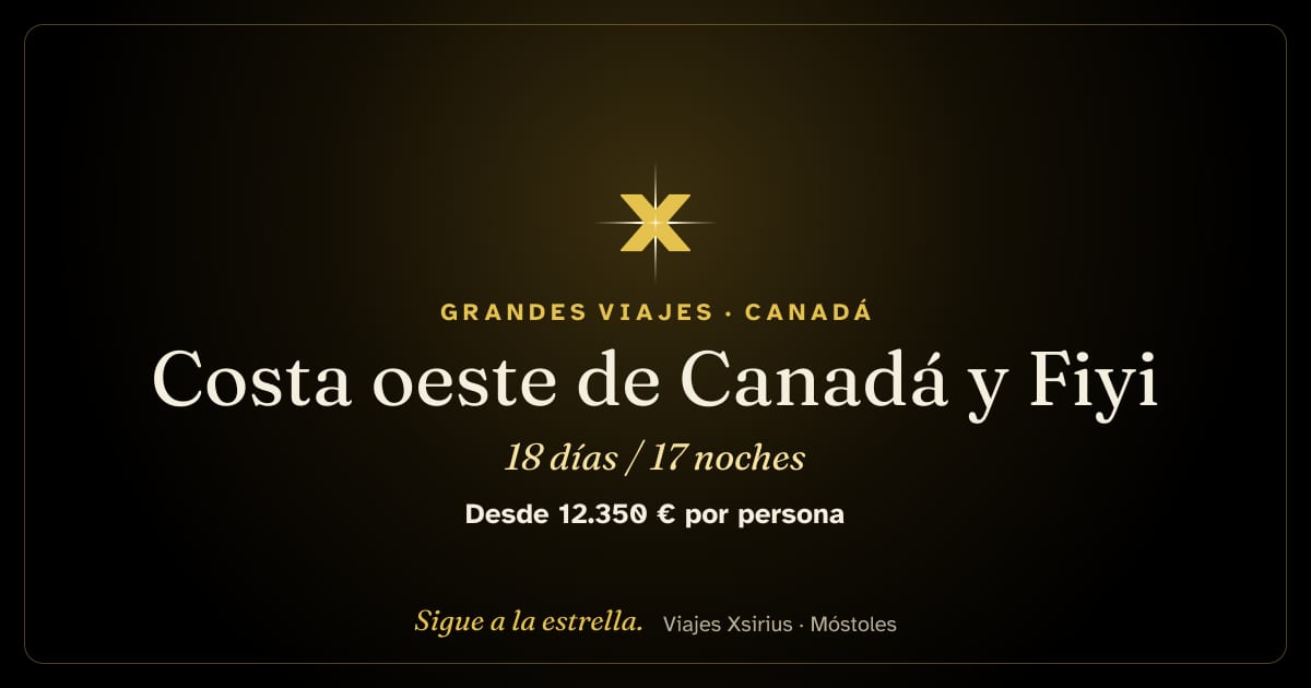 Costa oeste de Canadá y Fiyi: Canadá y Fiyi, 18 días / 17 noches