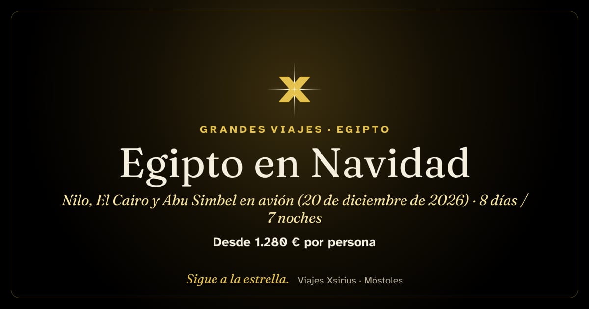 Egipto en Navidad: Nilo, El Cairo y Abu Simbel en avión (20 de diciembre de 2026): Egipto, 8 días / 7 noches