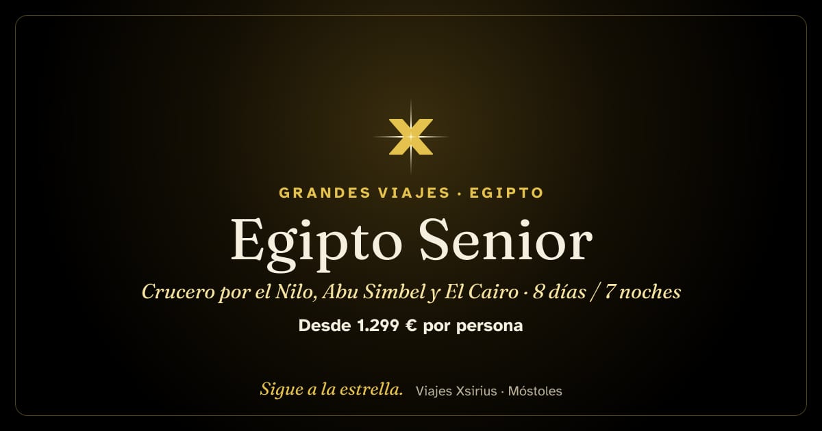Egipto Senior: crucero por el Nilo, Abu Simbel y El Cairo: Egipto, 8 días / 7 noches