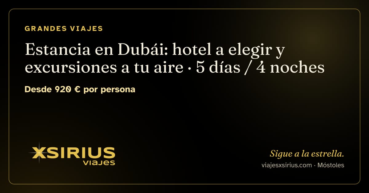 Estancia en Dubái: hotel a elegir y excursiones a tu aire: Emiratos Árabes Unidos, 5 días / 4 noches