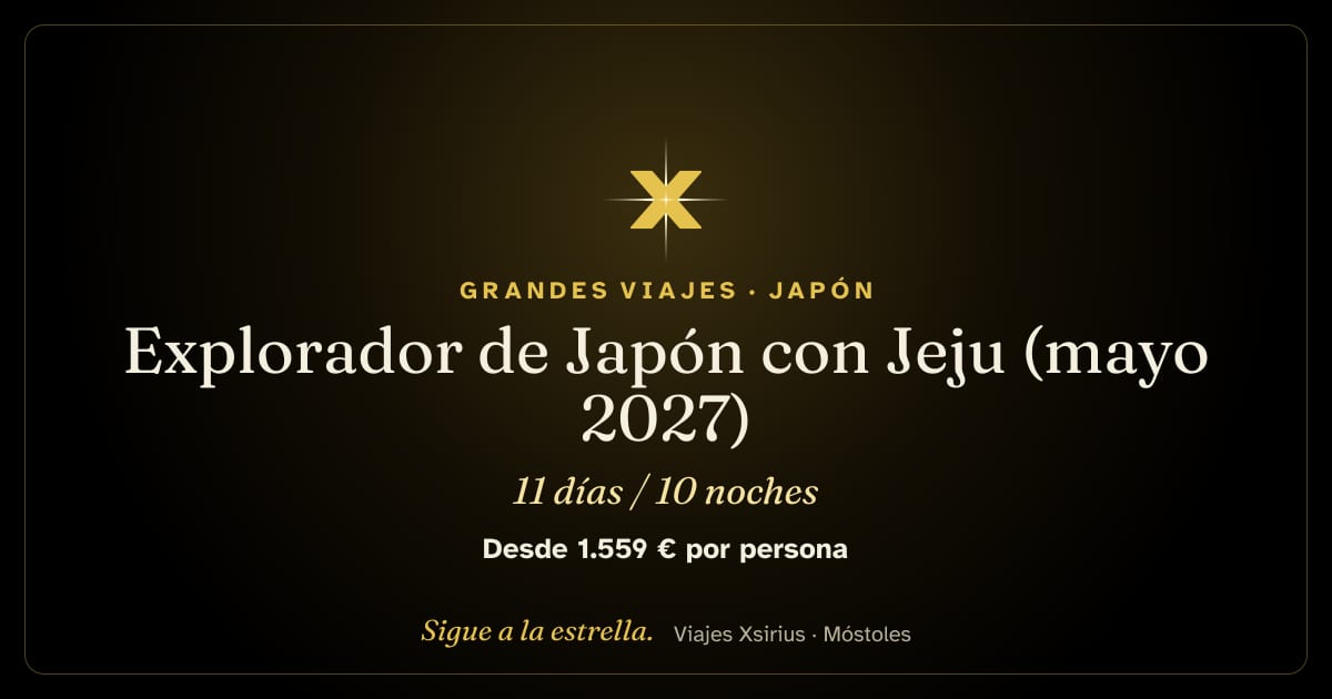 Explorador de Japón con Jeju (mayo 2027): Japón y Corea del Sur, 11 días / 10 noches
