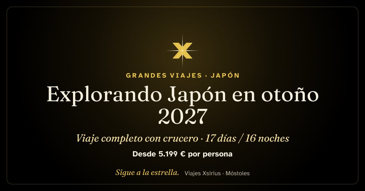 Explorando Japón en otoño 2027: viaje completo con crucero: Japón y Corea del Sur, 17 días / 16 noches