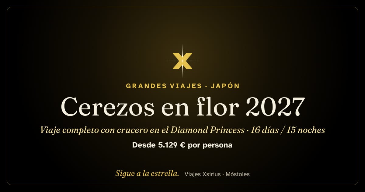 Cerezos en flor 2027: viaje completo con crucero en el Diamond Princess: Japón y Corea del Sur, 16 días / 15 noches