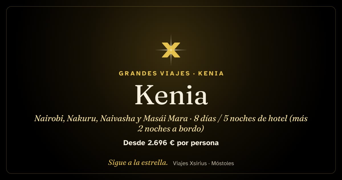 Kenia: Nairobi, Nakuru, Naivasha y Masái Mara: Kenia, 8 días / 5 noches de hotel (más 2 noches a bordo)