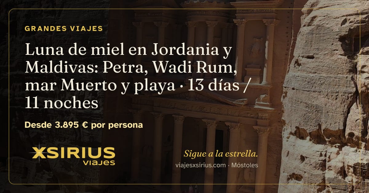 Luna de miel en Jordania y Maldivas: Petra, Wadi Rum, mar Muerto y playa: Jordania y Maldivas, 13 días / 11 noches