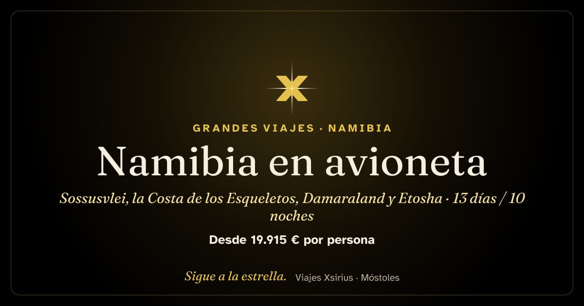 Namibia en avioneta: Sossusvlei, la Costa de los Esqueletos, Damaraland y Etosha: Namibia, 13 días / 10 noches