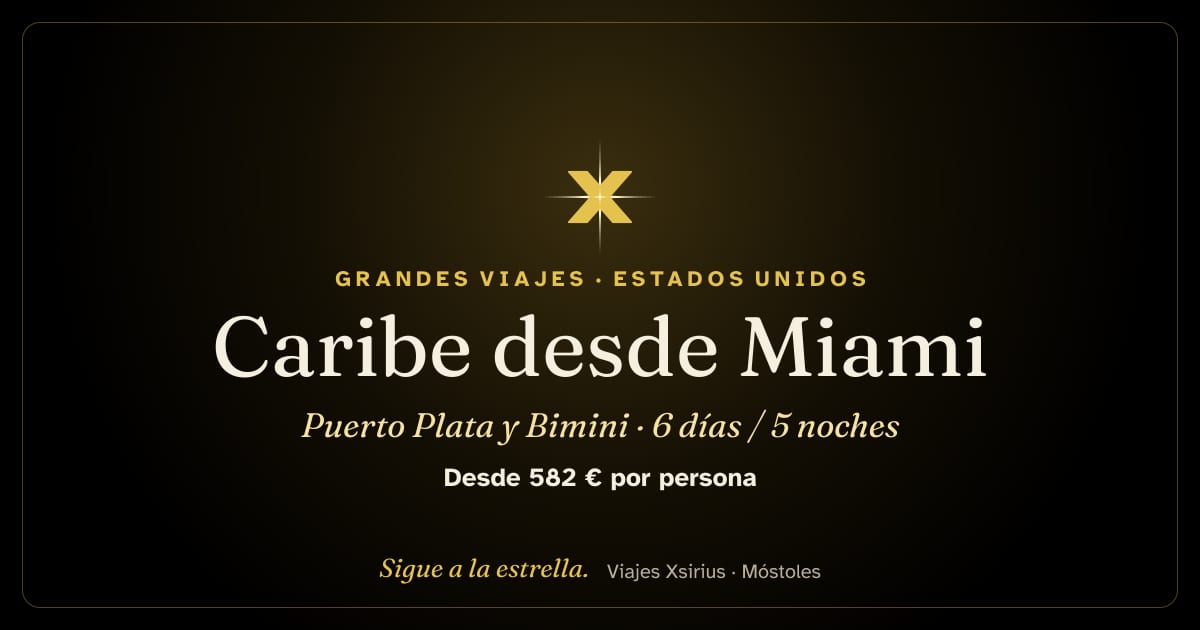 Caribe desde Miami: Puerto Plata y Bimini: Estados Unidos, República Dominicana y Bahamas, 6 días / 5 noches