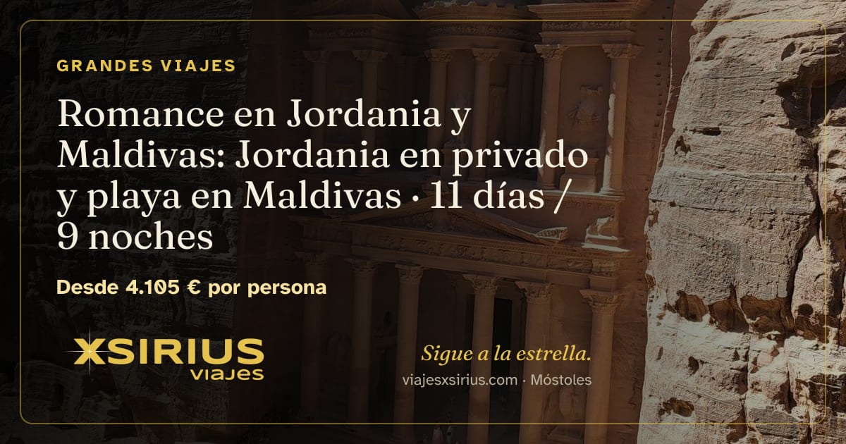 Romance en Jordania y Maldivas: Jordania en privado y playa en Maldivas: Jordania y Maldivas, 11 días / 9 noches