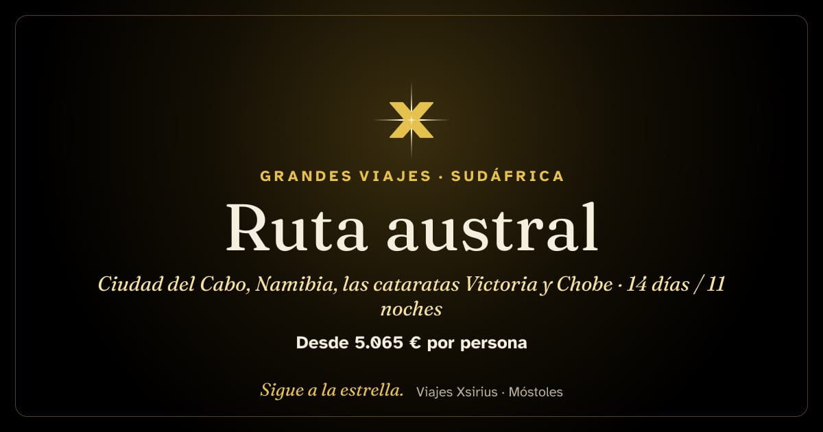 Ruta austral: Ciudad del Cabo, Namibia, las cataratas Victoria y Chobe: Sudáfrica, Namibia, Zimbabue, Botsuana, 14 días / 11 noches