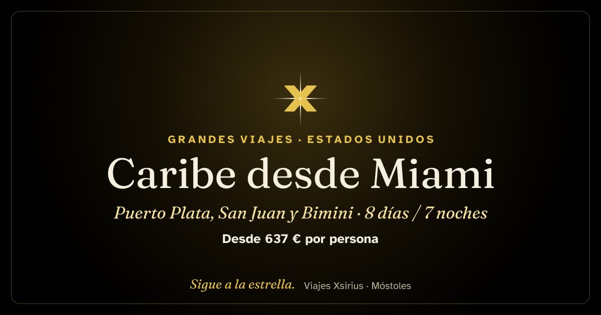 Caribe desde Miami: Puerto Plata, San Juan y Bimini: Estados Unidos, República Dominicana, Puerto Rico y Bahamas, 8 días / 7 noches