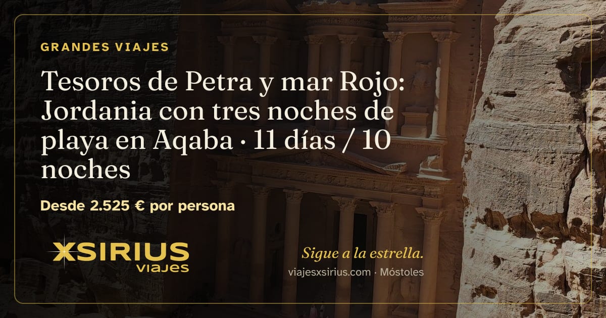 Tesoros de Petra y mar Rojo: Jordania con tres noches de playa en Aqaba: Jordania, 11 días / 10 noches