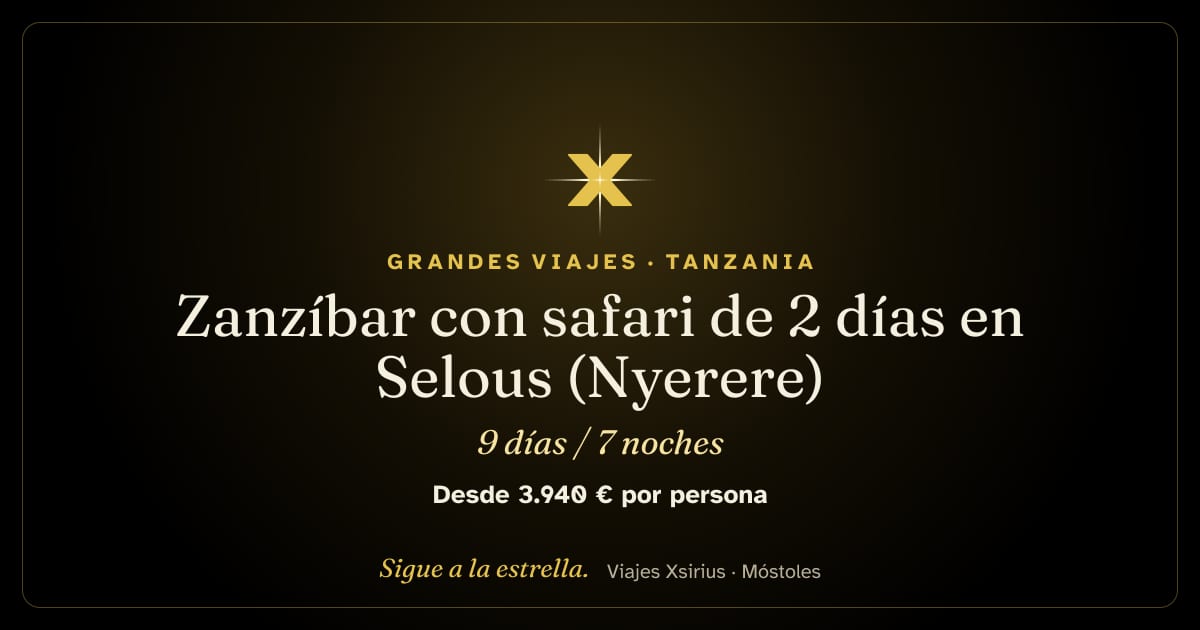 Zanzíbar con safari de 2 días en Selous (Nyerere): Tanzania, 9 días / 7 noches