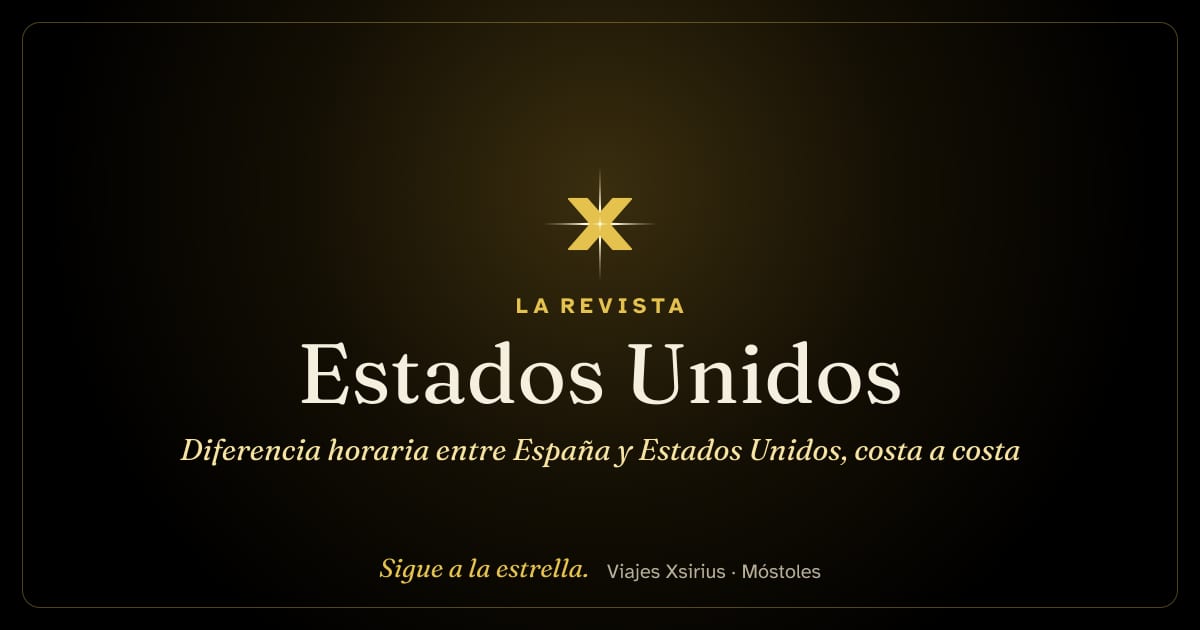 Diferencia horaria entre España y Estados Unidos, costa a costa