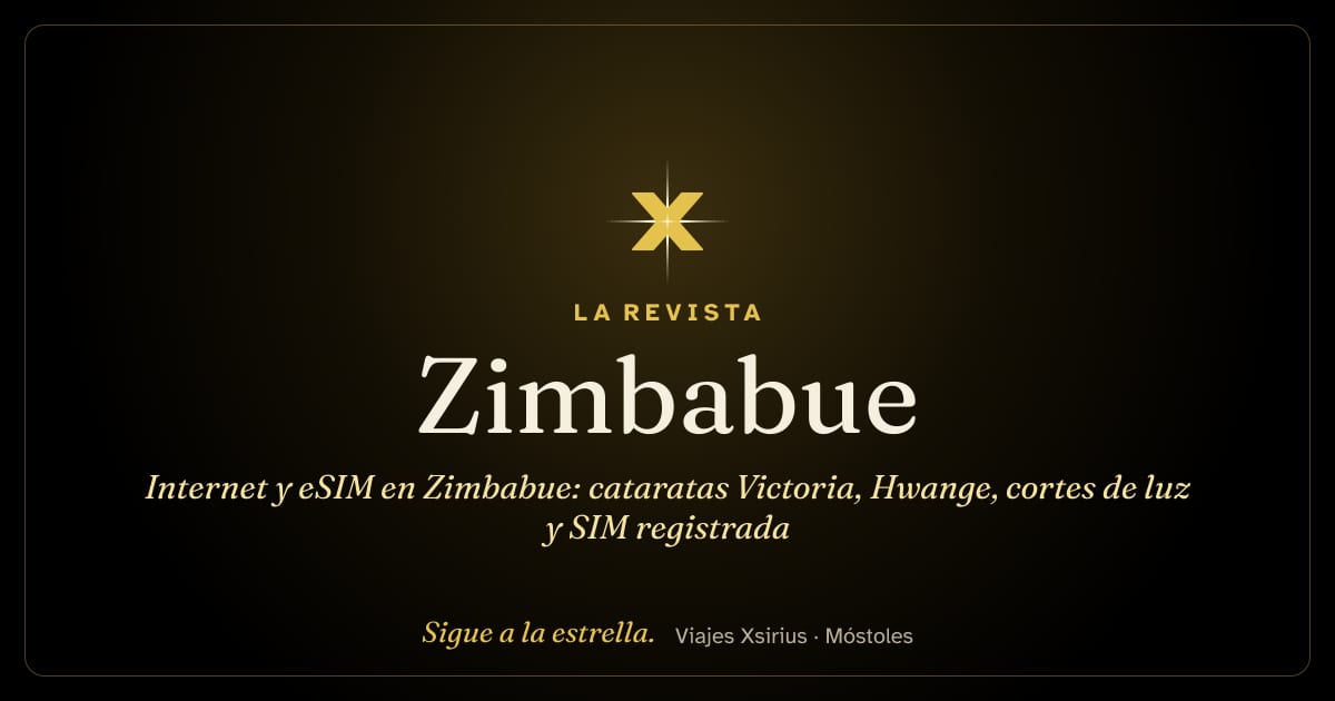 Internet y eSIM en Zimbabue: cataratas Victoria, Hwange, cortes de luz y SIM registrada