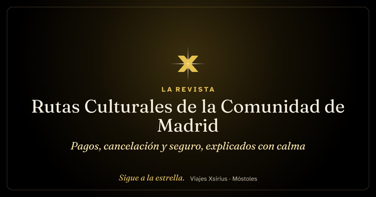 Rutas Culturales de la Comunidad de Madrid: pagos, cancelación y seguro, explicados con calma