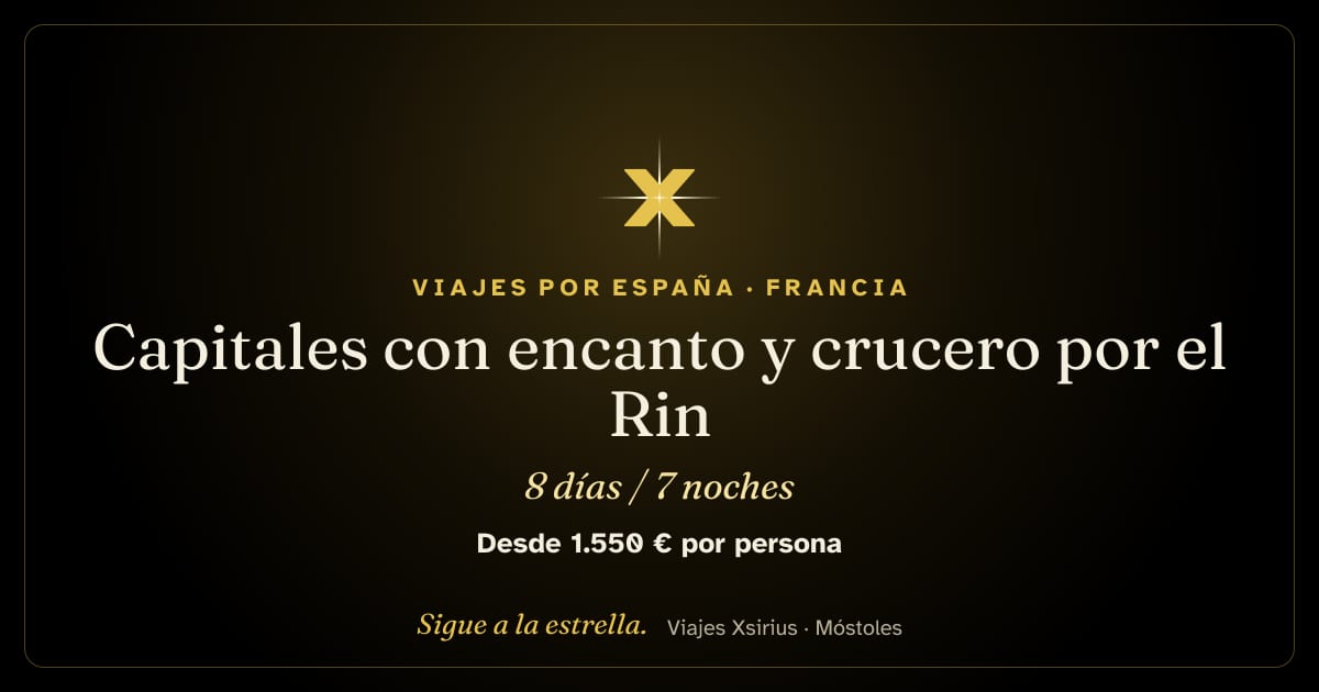 Capitales con encanto y crucero por el Rin: Francia, Bélgica, Países Bajos, Alemania, 8 días / 7 noches