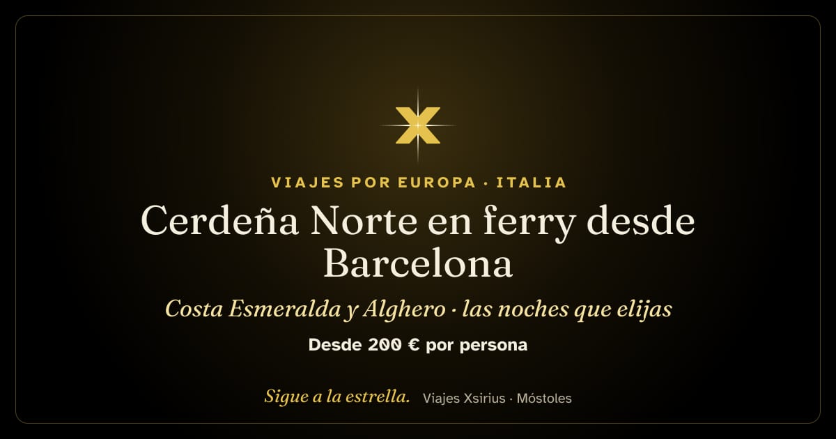 Cerdeña Norte en ferry desde Barcelona: Costa Esmeralda y Alghero: Italia (Cerdeña), las noches que elijas