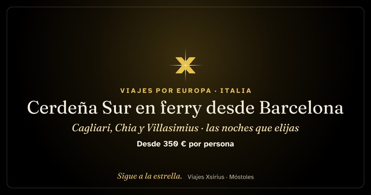 Cerdeña Sur en ferry desde Barcelona: Cagliari, Chia y Villasimius: Italia (Cerdeña), las noches que elijas