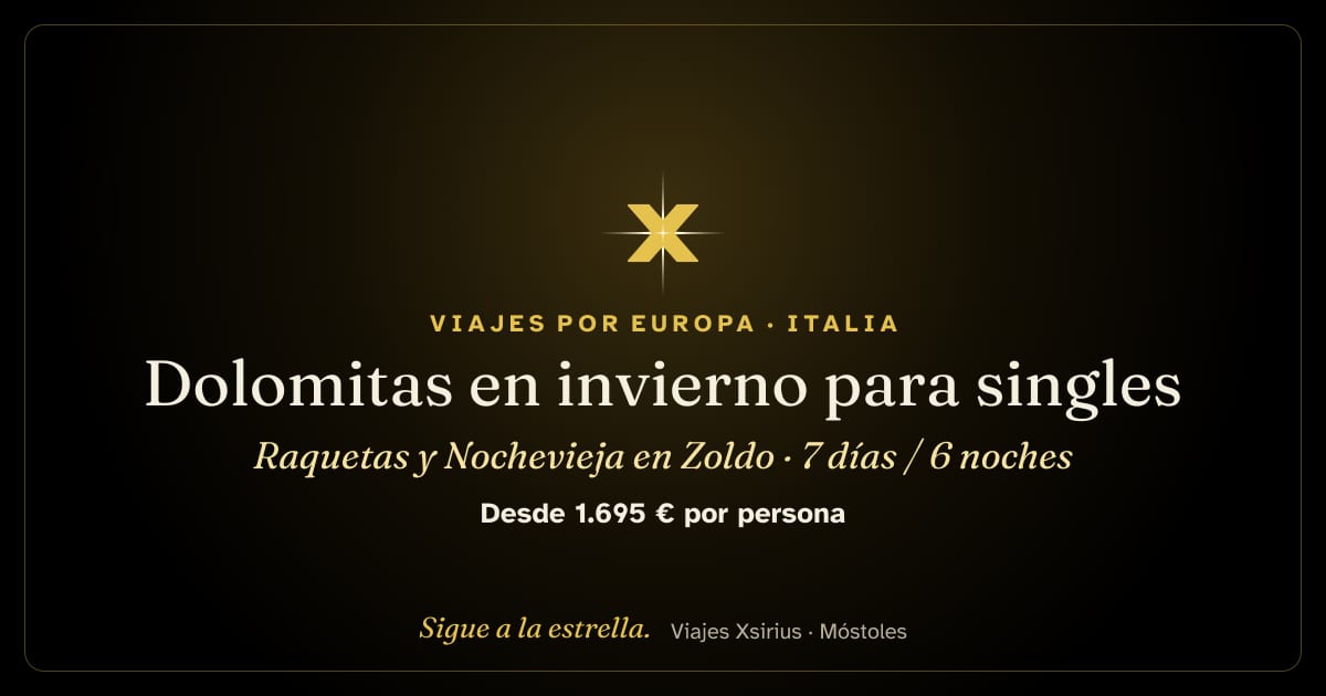 Dolomitas en invierno para singles: raquetas y Nochevieja en Zoldo: Italia, 7 días / 6 noches
