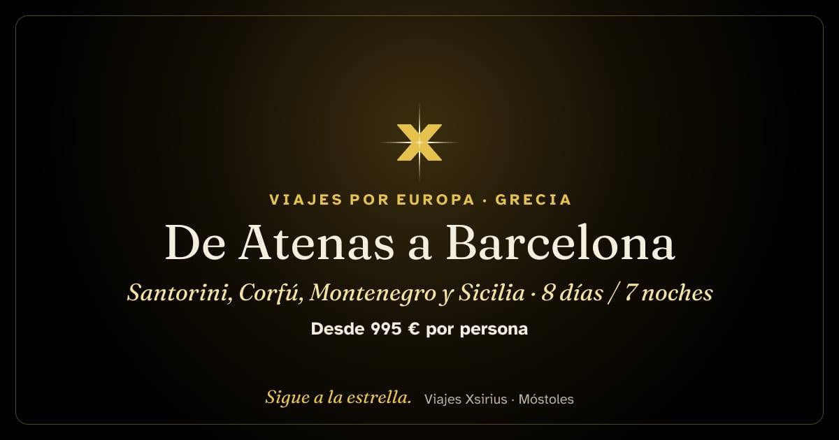 De Atenas a Barcelona: Santorini, Corfú, Montenegro y Sicilia: Grecia, Montenegro, Italia y España, 8 días / 7 noches