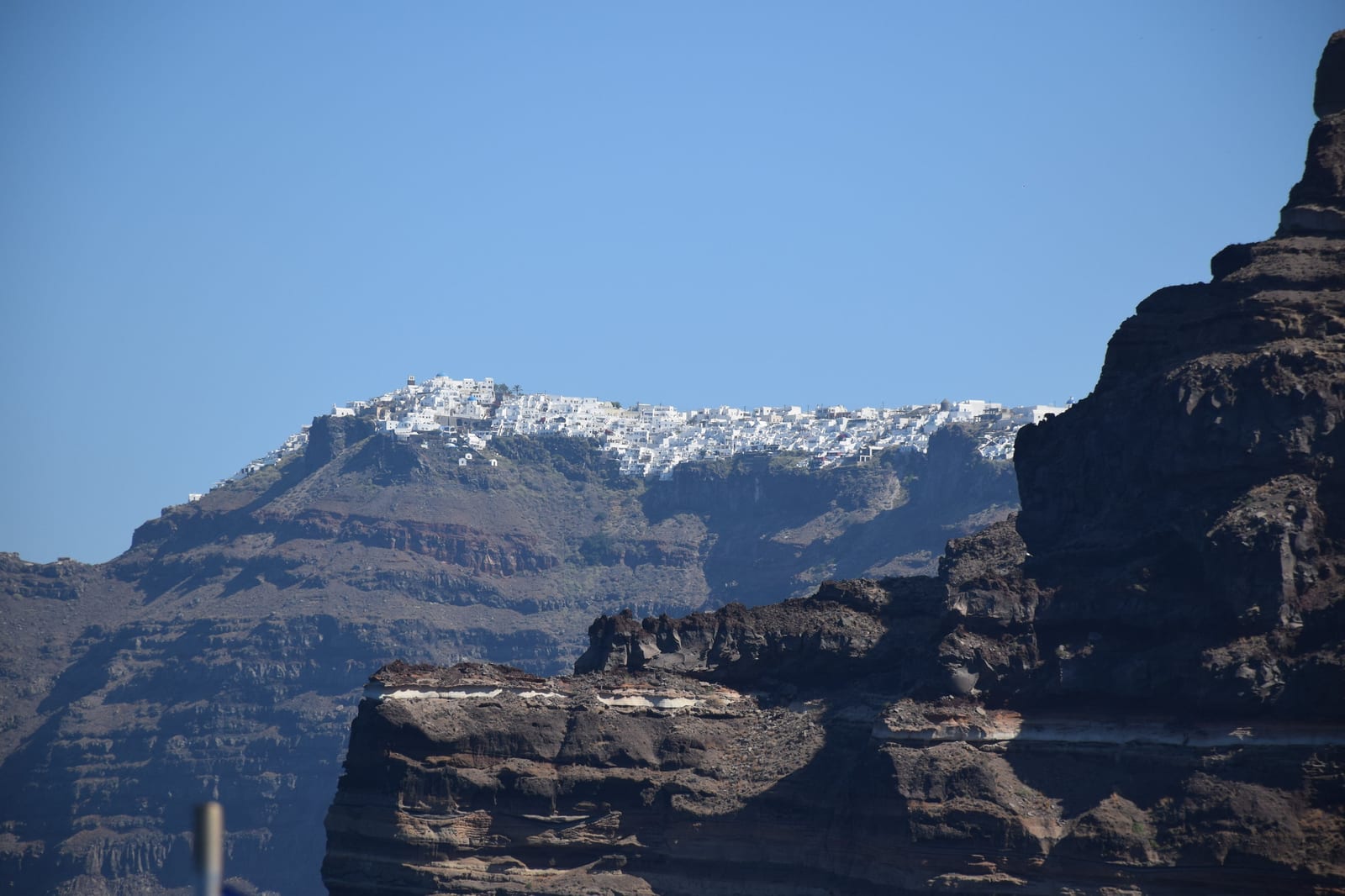 Fira, en lo alto de la caldera