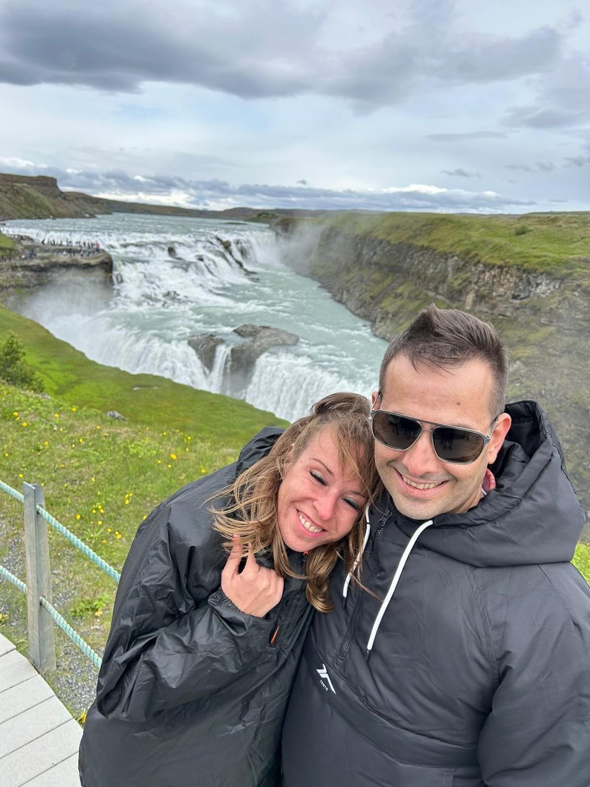 En la cascada de Gullfoss