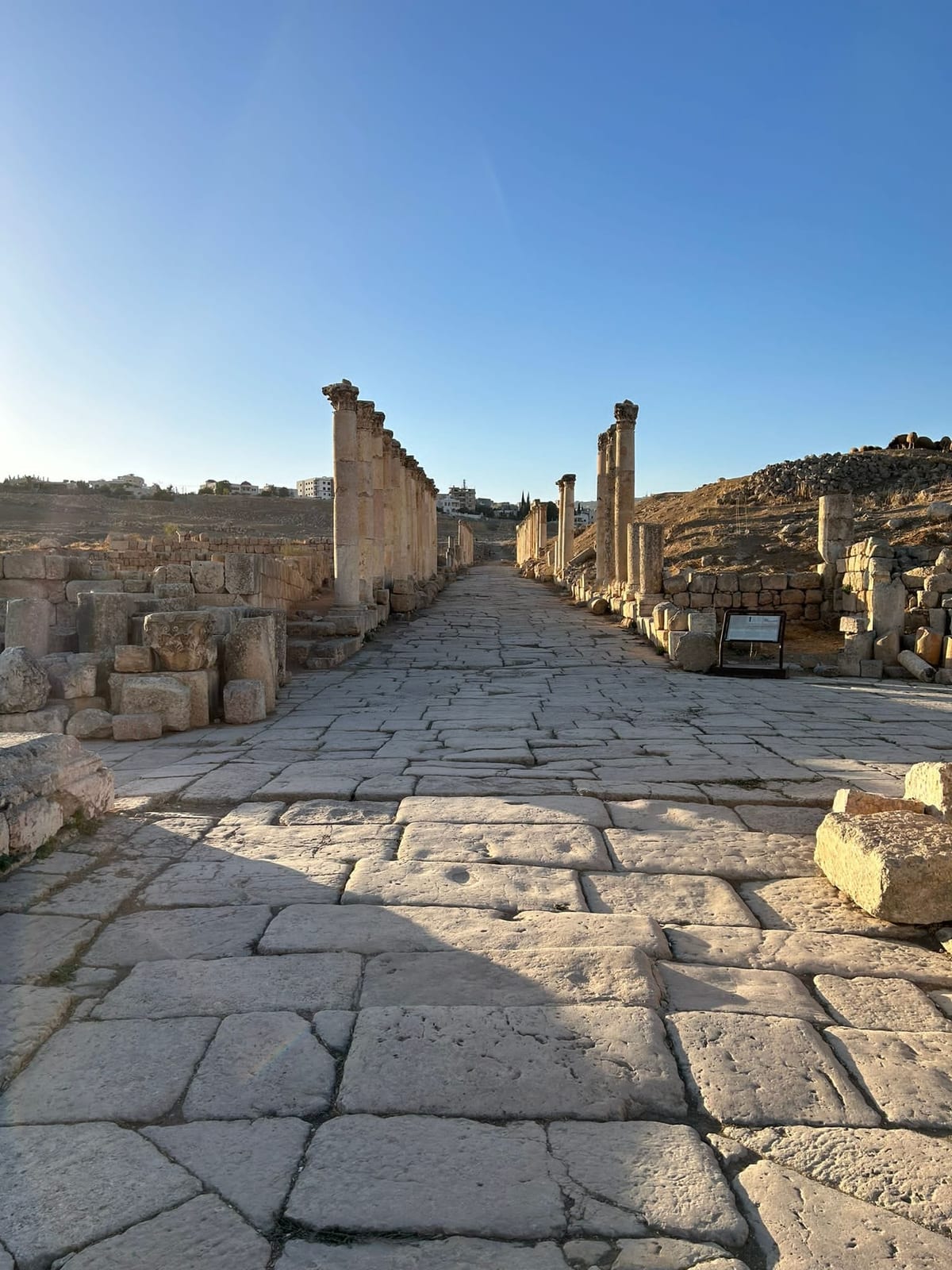 El grupo entra al hipódromo de Jerash